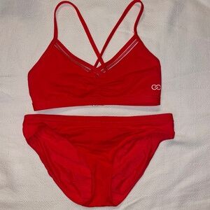 CALIA Matching Bikini Set in Hibiscus Red Size S
